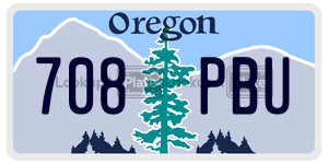 708PBU  license plate in OR