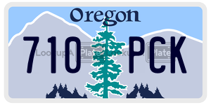 710PCK license plate in Oregon