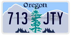713JTY  license plate in OR