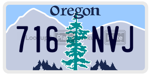 716NVJ license plate in Oregon