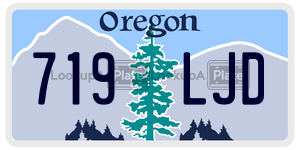 719LJD  license plate in OR