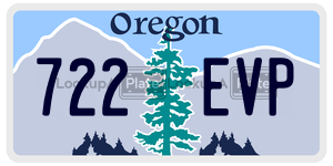 722EVP  license plate in OR