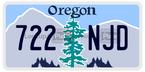722NJD license plate in Oregon