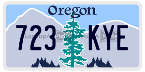 723KYE license plate in Oregon