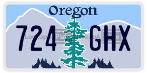 724GHX  license plate in OR