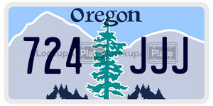724JJJ  license plate in OR