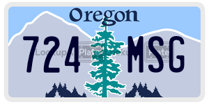 724MSG  license plate in OR