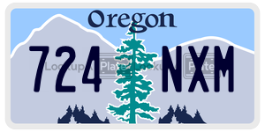 724NXM  license plate in OR
