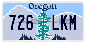 726LKM license plate in Oregon