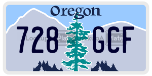 728GCF license plate in Oregon