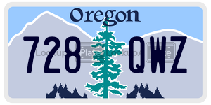 728QWZ  license plate in OR
