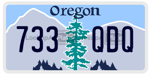 733QDQ  license plate in OR