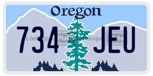 734JEU  license plate in OR