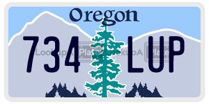 734LUP  license plate in OR