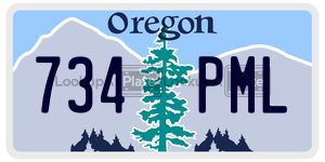 734PML license plate in Oregon