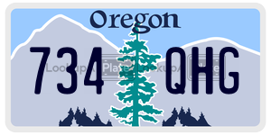 734QHG  license plate in OR