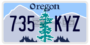 735KYZ  license plate in OR
