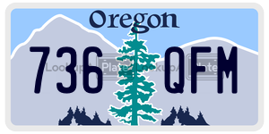 736QFM  license plate in OR