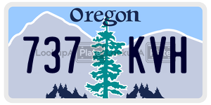 737KVH  license plate in OR