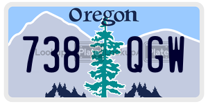 738QGW  license plate in OR