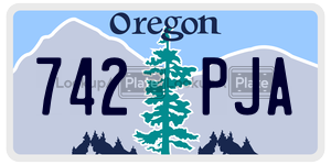 742PJA  license plate in OR