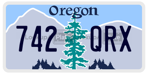 742QRX  license plate in OR