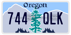 744QLK  license plate in OR