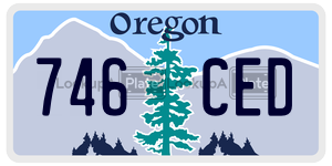 746CED  license plate in OR