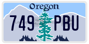 749PBU  license plate in OR