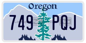749PQJ  license plate in OR