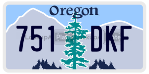 751DKF  license plate in OR