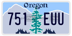 751EUU  license plate in OR