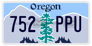 752PPU license plate in Oregon