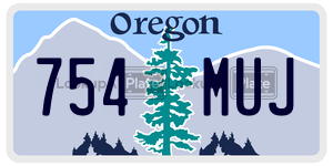 754MUJ  license plate in OR