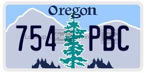 754PBC  license plate in OR