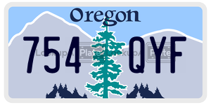 754QYF  license plate in OR