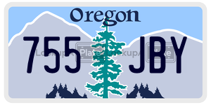 755JBY license plate in Oregon