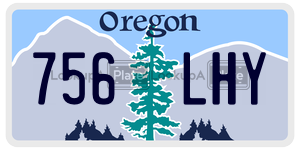 756LHY  license plate in OR