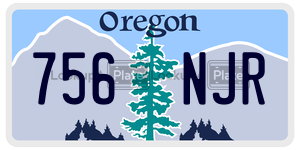 756NJR  license plate in OR