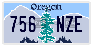 756NZE  license plate in OR