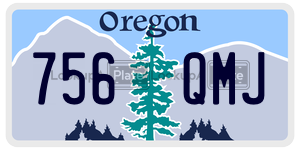 756QMJ  license plate in OR