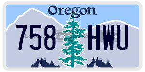758HWU license plate in Oregon