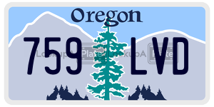 759LVD  license plate in OR