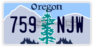759NJW  license plate in OR