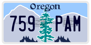 759PAM license plate in Oregon