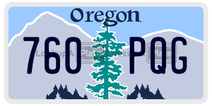 760PQG license plate in Oregon