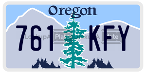 761KFY license plate in Oregon
