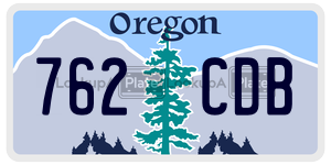 762CDB  license plate in OR