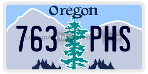 763PHS  license plate in OR