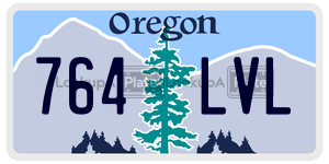 764LVL  license plate in OR